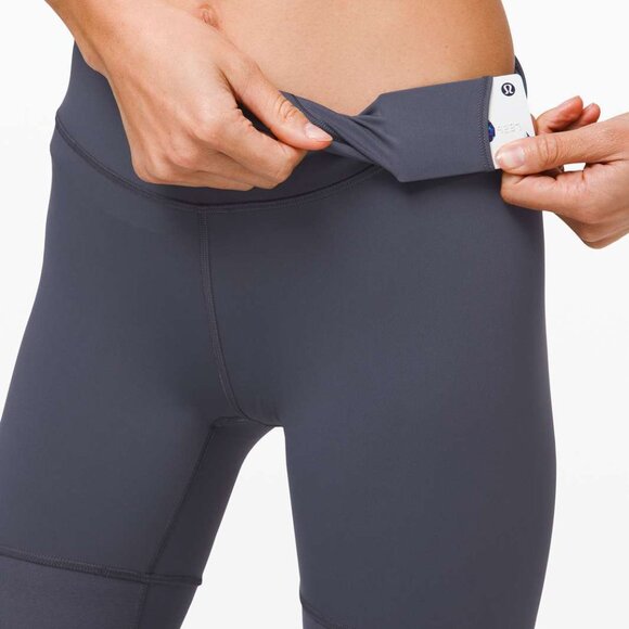 Lululemon Sheer Will Leggings Mesh Sheer Thigh Panels Pulse Stone Blue - Picture 7 of 15